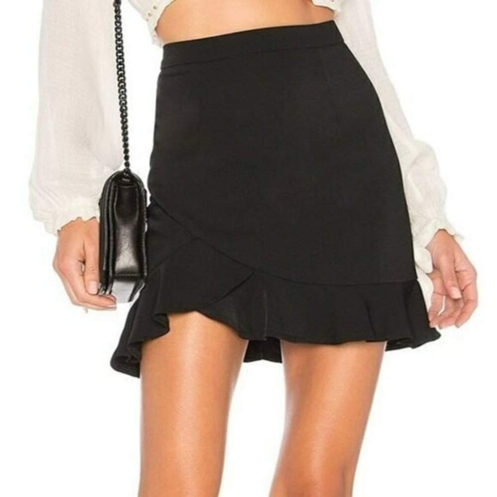 Superdown Milan Ruffle Mini Skirt - Black